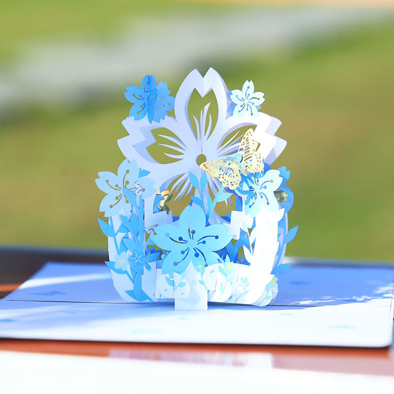 3D Cherry Blossom Greeting Card