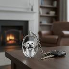 Oval Crystal Keychain