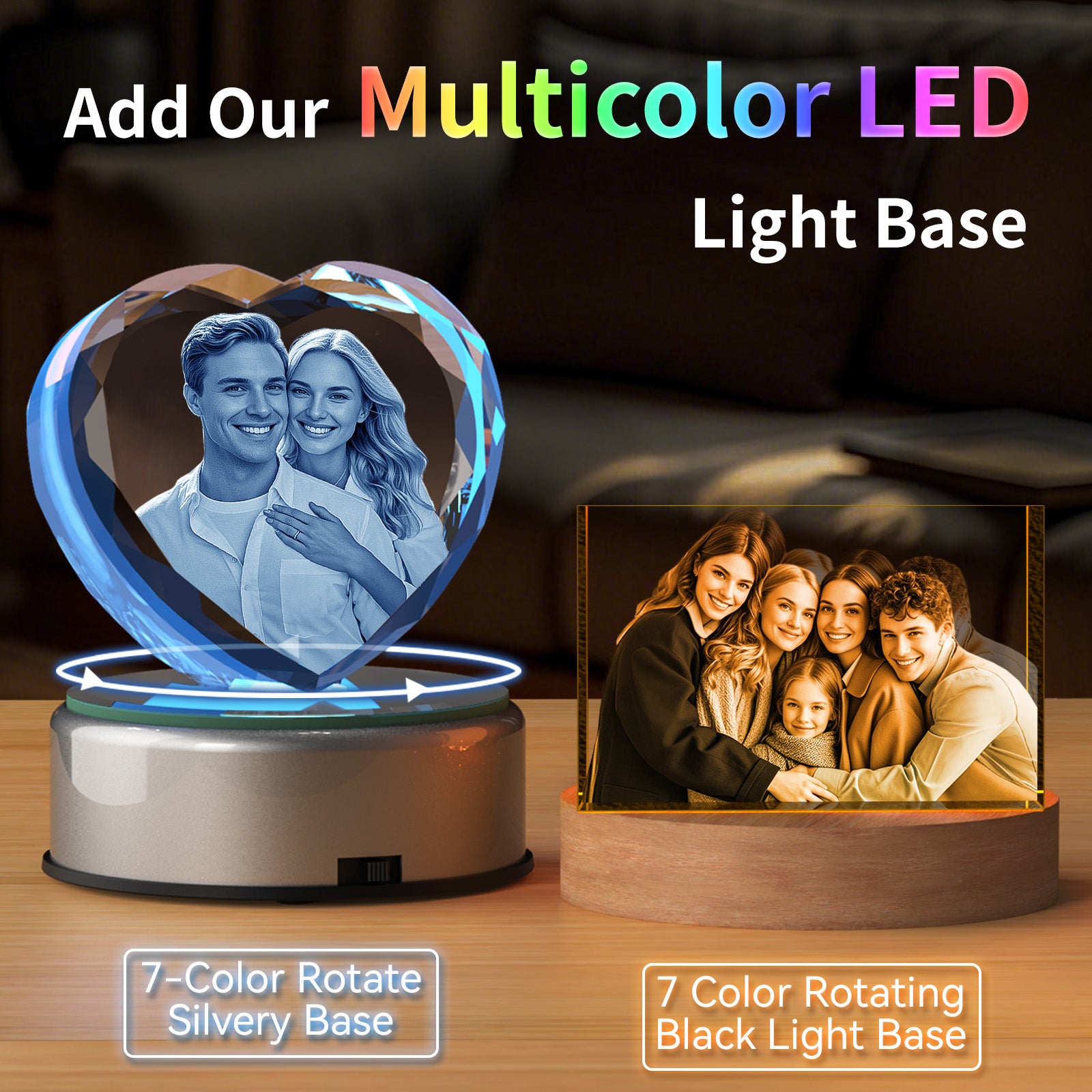 RUIOU 3D Crystal Photo Cube Landscape