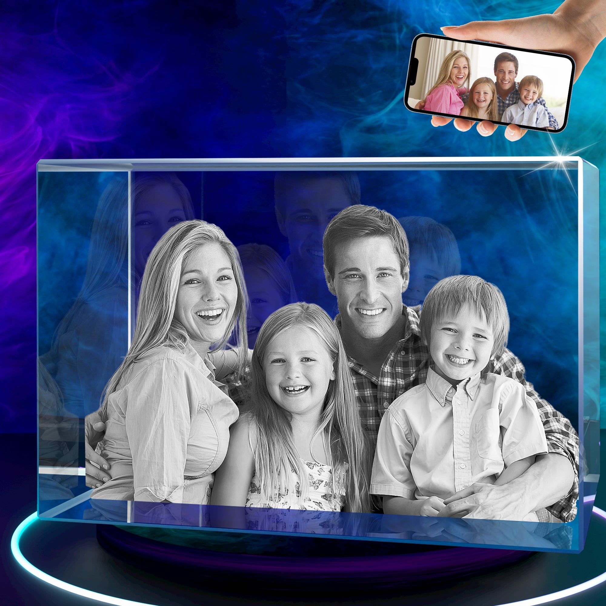 RUIOU 3D Crystal Photo Cube Landscape