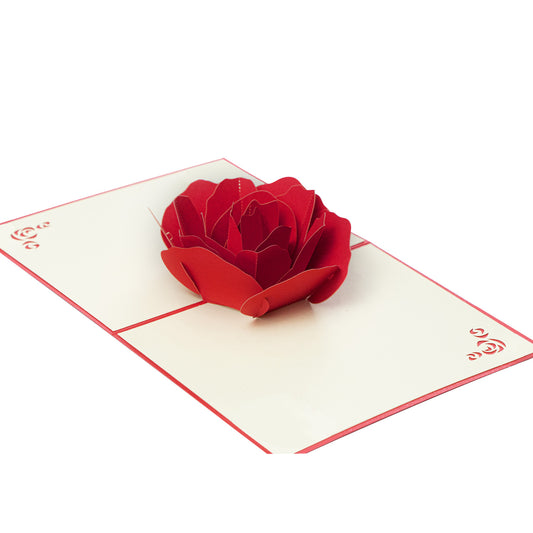 Biglietto d'auguri con rosa 3D