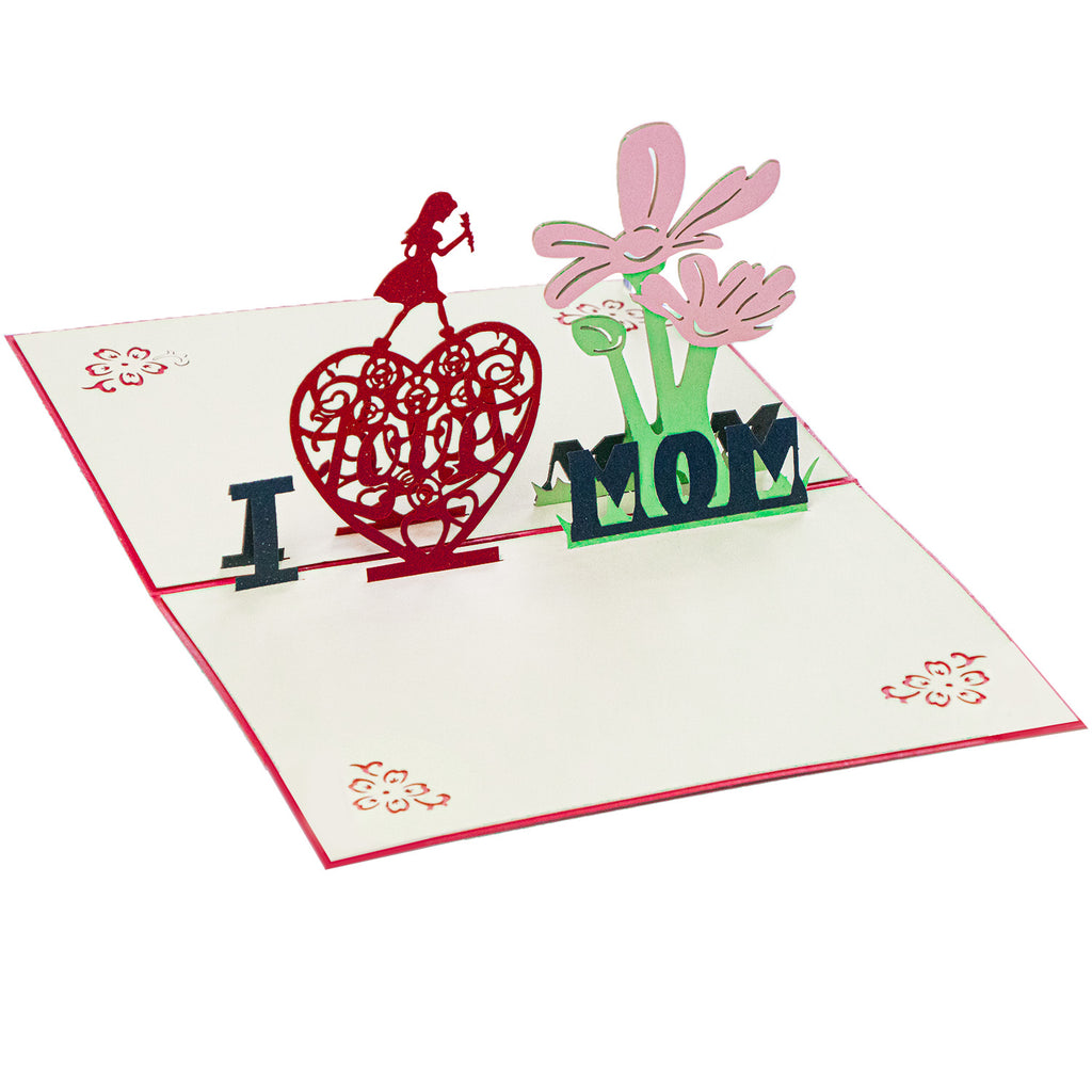 3D I Love Mom Greeting Card