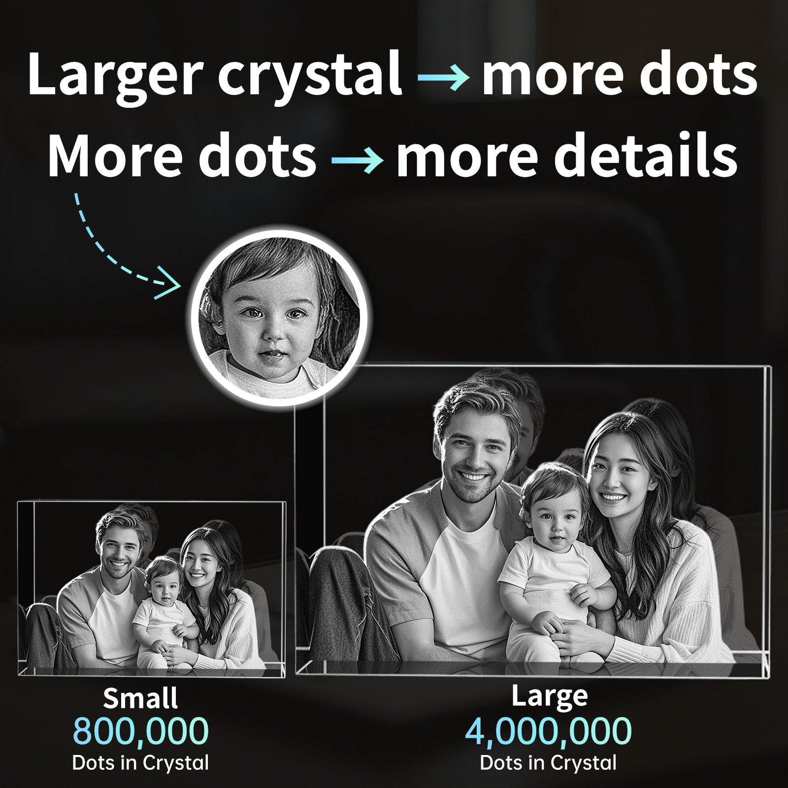 RUIOU 3D Crystal Photo Cube Landscape