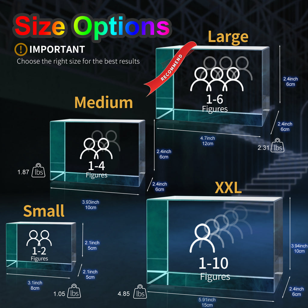 RUIOU 3D Crystal Photo Cube Landscape