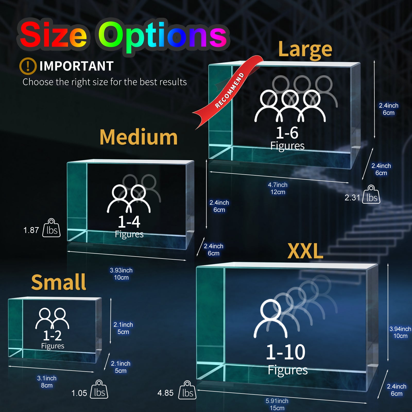 RUIOU 3D Crystal Photo Cube Landscape