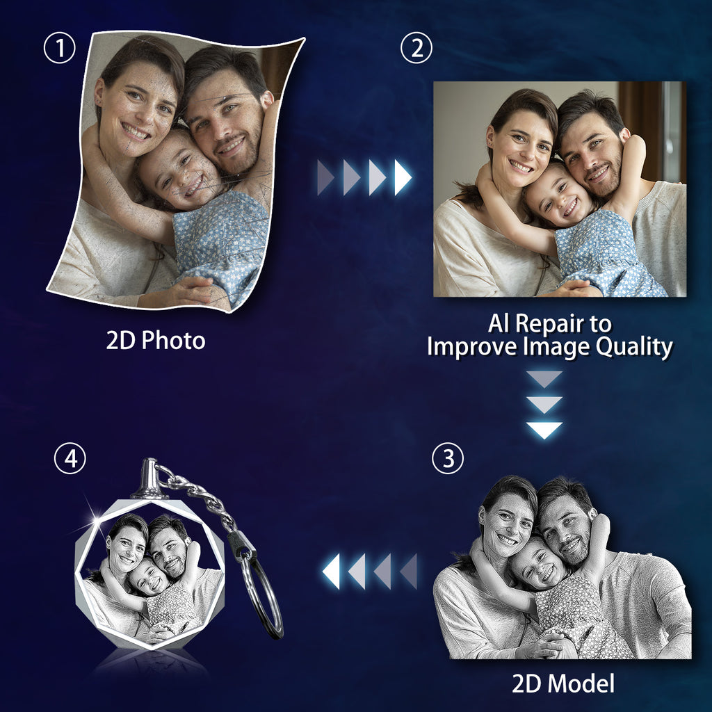 Rectangular Crystal Keychain