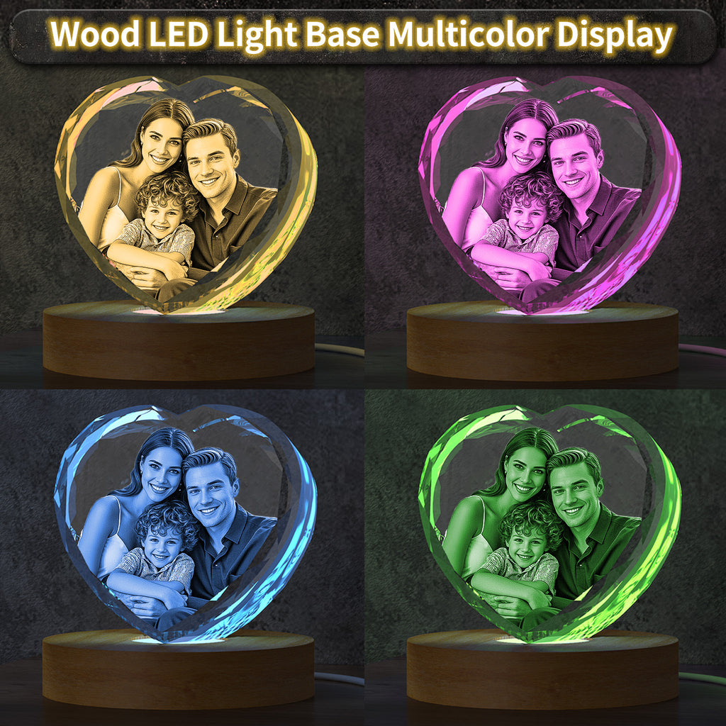 RUIOU 3D Crystal Photo Heart