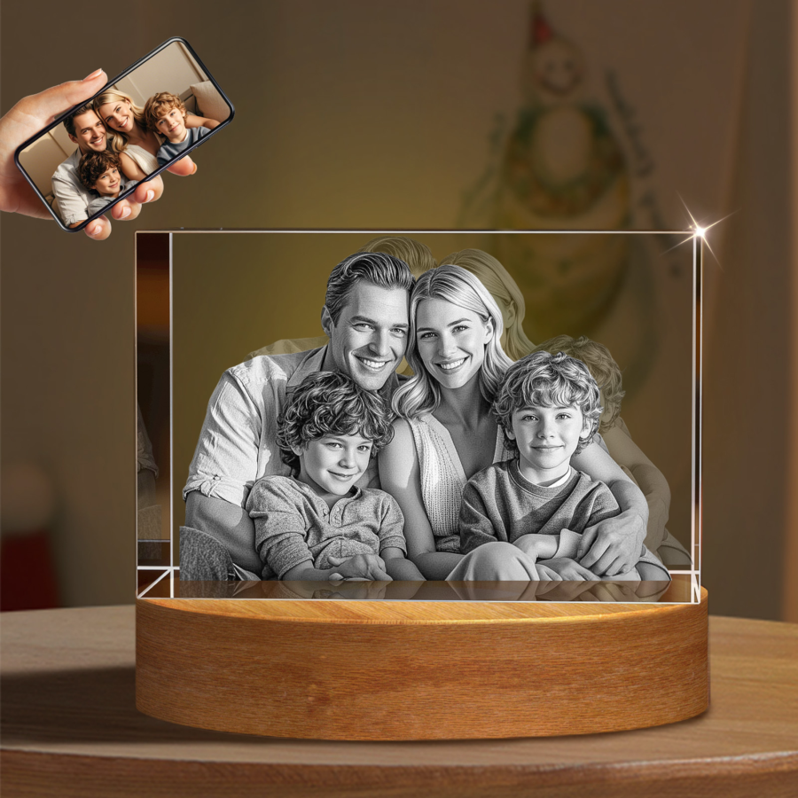 3D Crystal Photo Cube Landscape