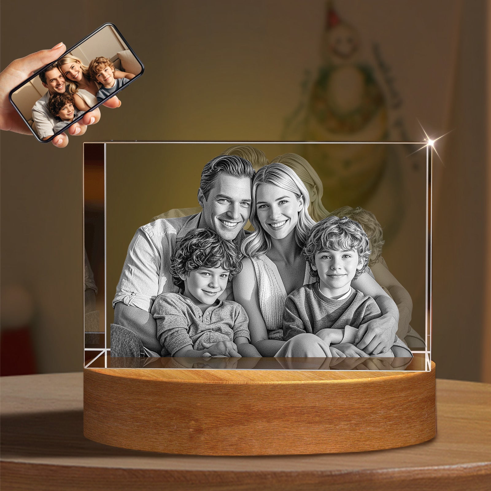 RUIOU 3D Crystal Photo Cube Landscape