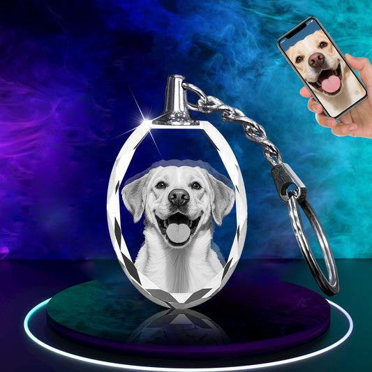 Oval Crystal Keychain