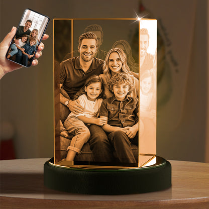 Regalos personalizados con foto de cristal 3D para el Día de la Madre para mamá, esposa, mujer, ella, cristal grabado con láser 3D para pareja, regalos personalizados de bronce para aniversario, boda, conmemoración, cumpleaños, cubo pequeño 