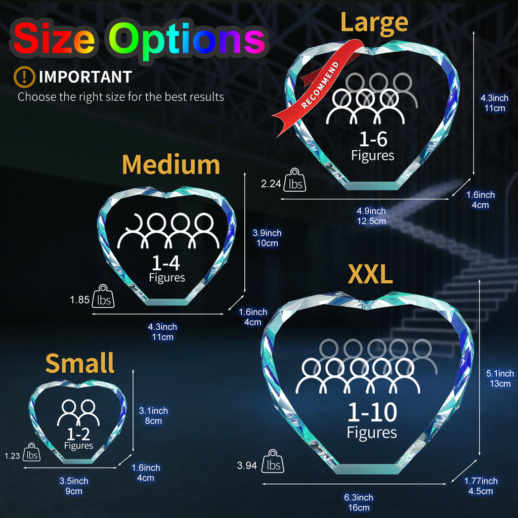 RUIOU 3D Crystal Photo Heart