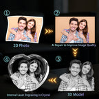 RUIOU 3D Crystal Photo Heart