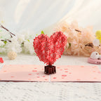 3D Heart-shaped Cherry Blossom Tree Greeting Card