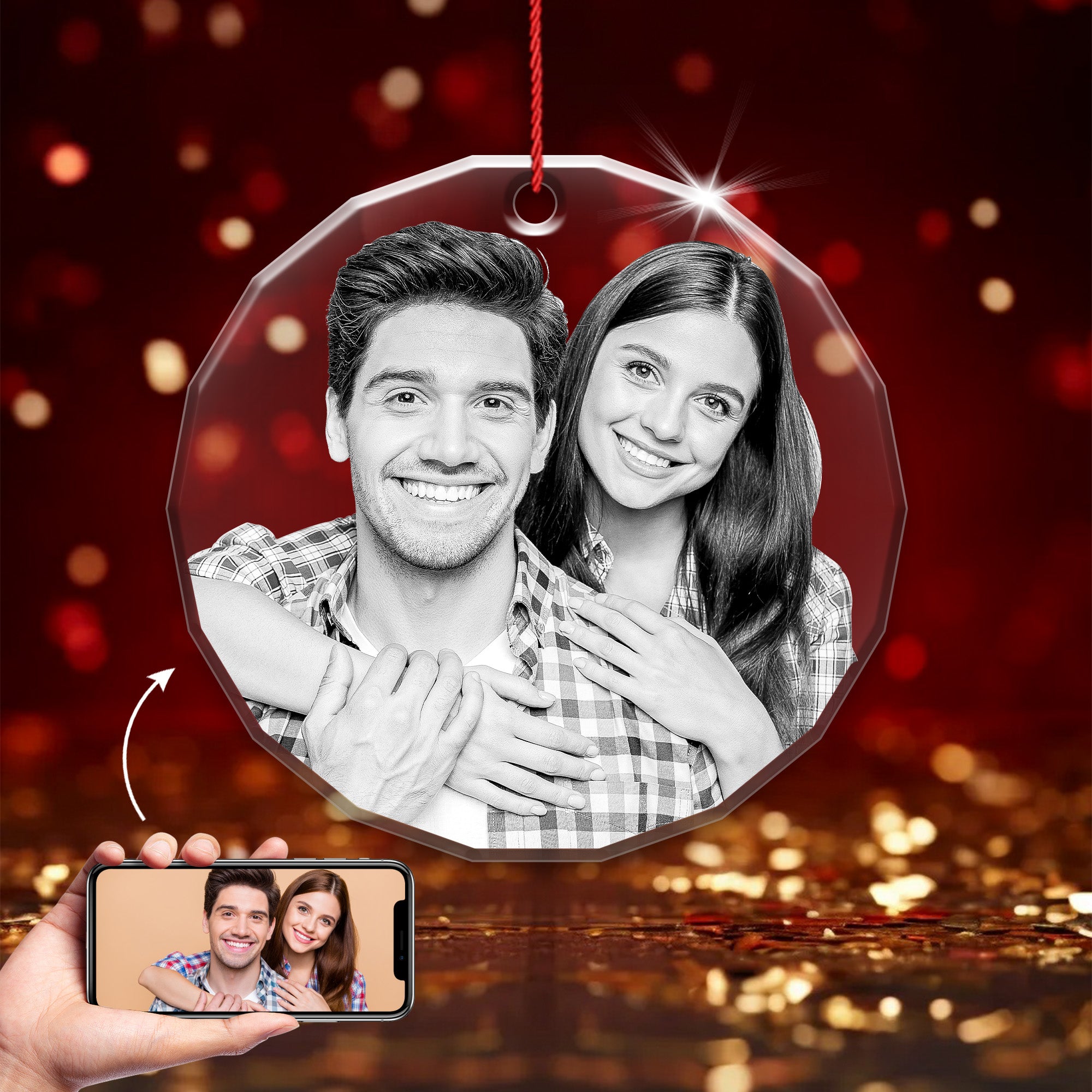 Crystal Ornament, Crystal Keepsake,Round Crystal Ornament